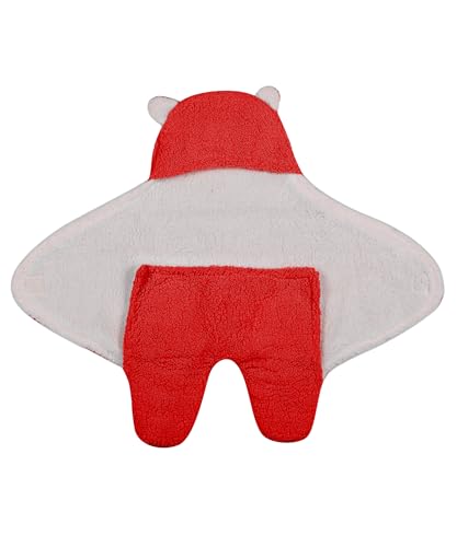 Image of New Born Multi-Purpose Baby Boy's and Baby Girl's Blanket and Sleeping Bag (Red, 0-6 Months)