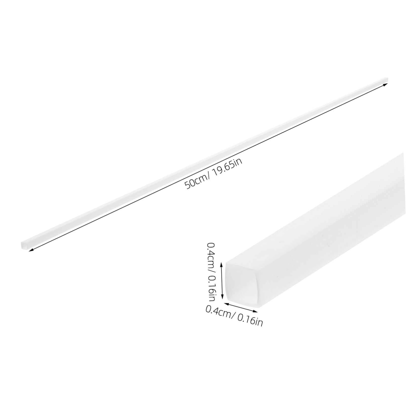 KONTONTY 20pcs Hollow Square Tube Sand Table Tubing Material Plastic Tube Square Tubing Material Plastic DIY Tube DIY Material Tube Material Crafting Tubing DIY Square Tube White Abs