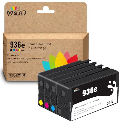 Image of MS.R 936e 936XL Remanufactured Ink Cartridges 4-Pack for HP Printers