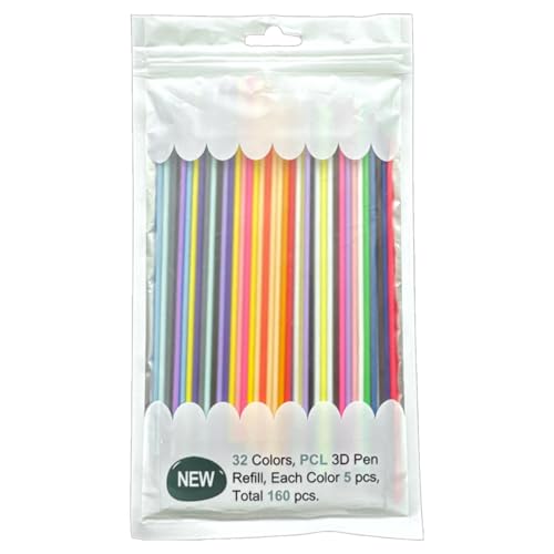 Recambios De Filamentos Para Bolígrafos De Impresión - Filamento Flexible De 32 Colores, Bolígrafos Para Graffiti 3D | 160 Colores Para Proyectos De Garabato, Pintura E Impresión 3D Compatibles