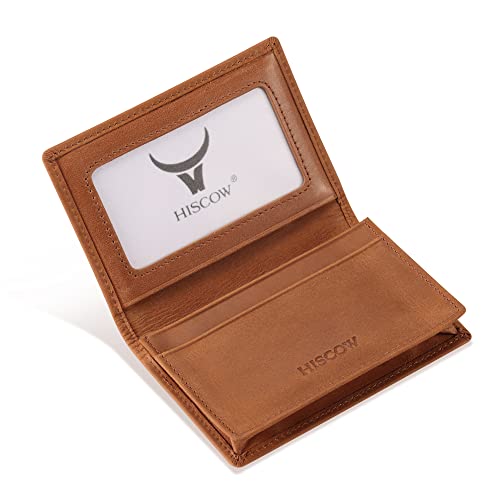 Image of HISCOW Business Card Holder with Large Compartment - Full Grain Leather