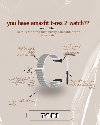 Image of YODI Strap Band Compatible with Amazfit T-Rex 2 Smartwatch Only Soft Silicone | Nylon | Chain | Leather Watch Straps with Installation Adjuster Tool For Amazfit TRex 2