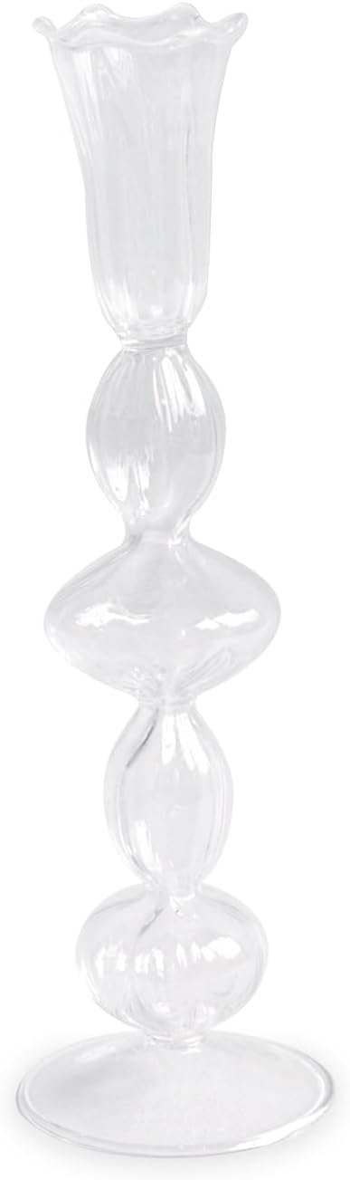 Glass Cambridge Emma 10.5" Candlestick Holder Set of 2 (Clear)