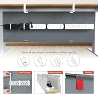 Univivi Kabelkanal Schreibtisch Ohne Bohren, 120 cm Kabelmanagement Grau – Ansicht 3