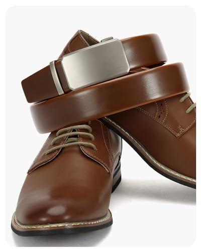 Image of CHAOREN Leather Ratchet Belt for men 1 3 /8 inch for Dress Pants - Micro Adjustable Belt Fit Everywhere