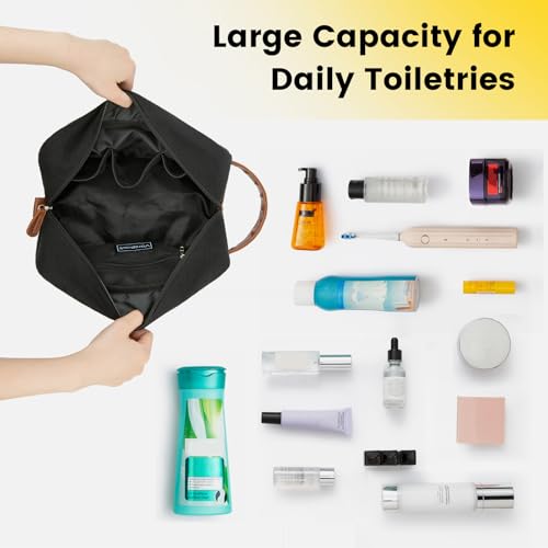 Vorspack Vorspack Toiletry Bag Hanging Dopp Kit For Men Water Resistant Canvas Shaving Bag With Large Capacity For Travel- Black thumb #5