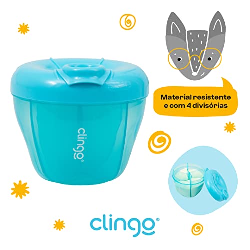 Pote Dosador Para Leite Em Pó Azul, Clingo, Azul