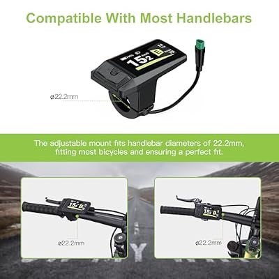 BAFANG DPC080 Ebike Display 1.9 TFT Screen, IPX7 Waterproof, Automatic Backlight Ebike Speedometer & Computer with Type-C Charger Port for 36-52V Bafang CAN Protocol Mid-Drive Motors
