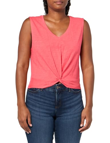 DKNY T-shirt torsadé à manches courtes pour femme coupe drapée anti-plis