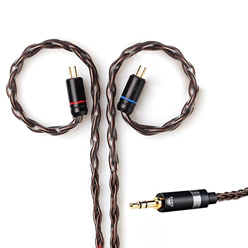 okcsc 0.75 2 Pin Cable,Upgraded Replacement Earphone Cable 8 Core Gold-Plated with 3.5 Plug Replacement Extension Cable for KZ AS10 ZS10 ZS6 ZSR ZSA ED16 ES4 ZST?TRN V10