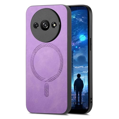 Ysnzaq Magnetic Case for OnePlus Ace 3 /12R 5G, Ultra Thin TPU Leather Phone Case Support Wireless Charging for OnePlus Ace 3 /12R 5G CC Purple