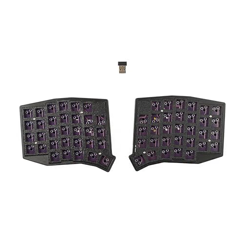 YMDK Sofle - Teclado inalámbrico dividido de 2.4 GHz, 64 teclas, ergonómico, intercambiable en caliente, diseño del 60 %, vial PLA 3D, todas las teclas, programable, mini teclado independiente para