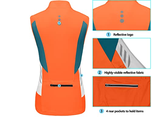 Image of Little Donkey Andy Women's Half Zip Breathable Cycling Vests Reflective Sleeveless Jerseys Shirts Golf 4 Rear Pockets