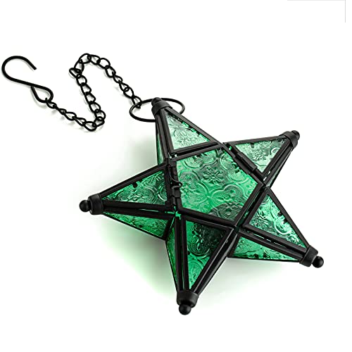 Star Hanging Decor Decorative Lantern Candle Holder Morrocan Decorations for Home Outdoor Wedding Centerpieces Party Farmhouse Green