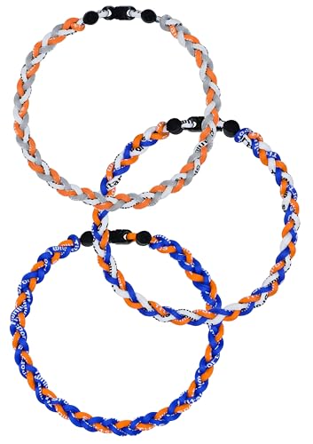 SUPBOMM 3 pcs Baseball Rope Necklaces League Team Colors Braided Necklace Baseball Team Gifts Mets
