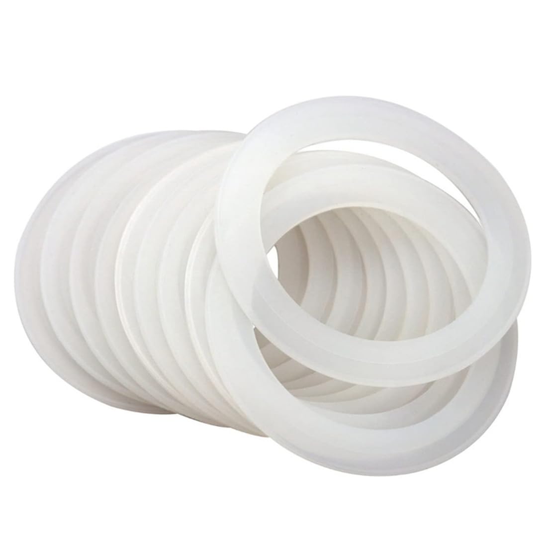 Fitspi White 20Pcs Silicone Sealing Rings Gaskets,Food Storege Jars Replacement Airtight Leak-Proof Rubber Seals Rings For Mason Regular Mouth Jar Lids Storage Cap (86Mm)