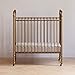 NAMESAKE Abigail 3-in-1 Portable Baby Crib with Wheels - GREENGUARD Gold Certified Convertible Crib to Toddler Bed & Daybed - Metal Baby Bed w/ 4 Adjustable Mattress Heights, for Small Spaces - Gold