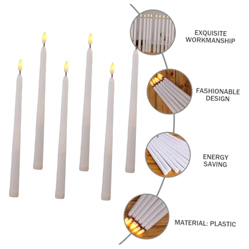 Velas LED de poste largo sin llama en pack de 12 unidades para decoraciones seguras 5