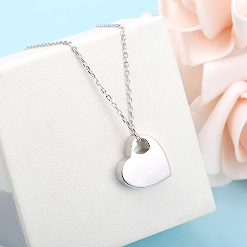 Jinlou Loved Ones Urn Pendant Necklace 925 Sterling Silver Keepsake Memorial Heart Cremation Jewelry for Women3