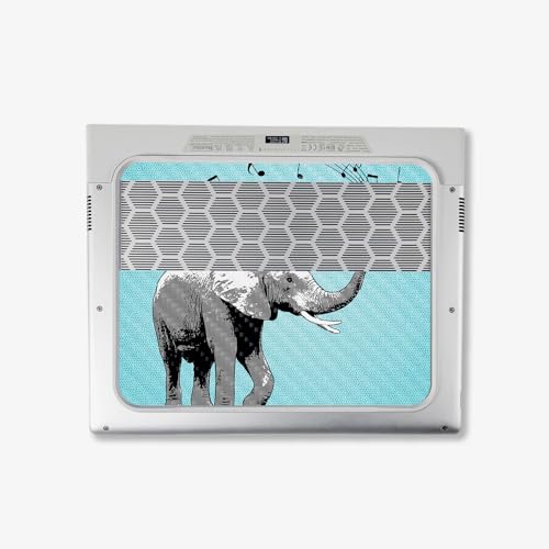 Image of MightySkins Carbon Fiber Skin Compatible with Alienware X14 R2 (2023) Full Wrap Kit - Musical Elephant | Protective, Durable Textured Carbon Fiber Finish | Easy to Apply | Made in The USA
