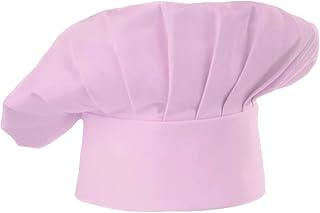 Chef Hat Adult Adjustable Elastic Baker Kitchen Cooking Chef Cap (Pink)