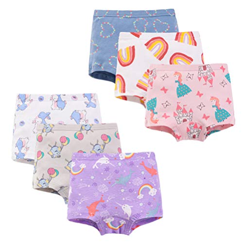 Kidear Série d’Enfants sous-Vêtement de Bébé Slip en Coton Coluttes pour Petite Filles (Lot de 6) (Multicolore, 7-8 Ans),140 Cover