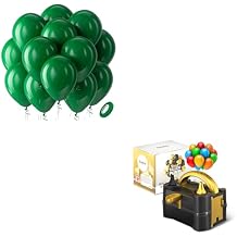 Bezente Green Balloons Latex Party Balloons - 100 Pack Green Balloons and Balloon Pump Electric