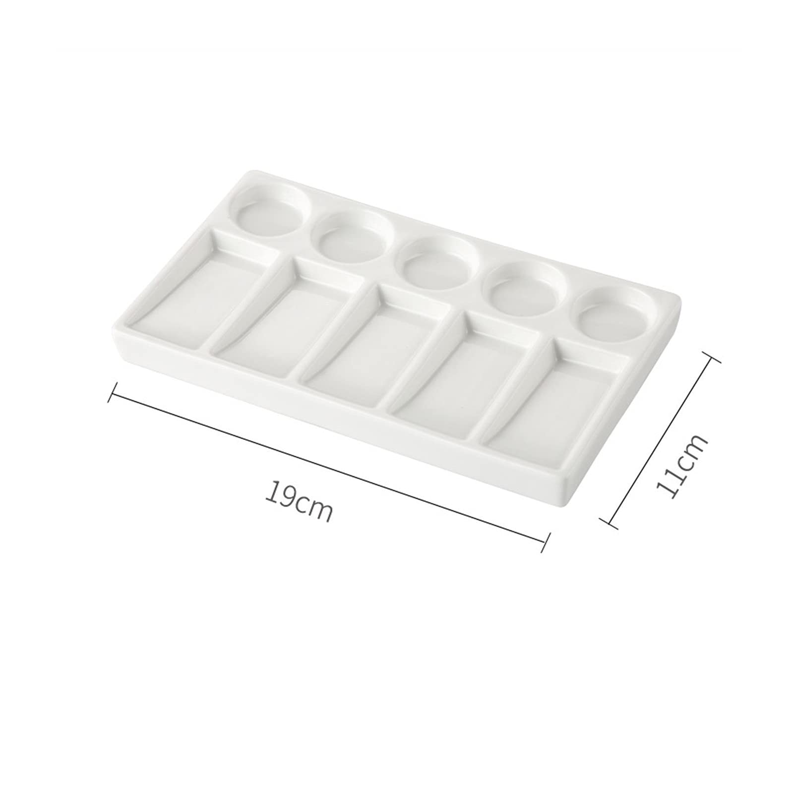 paleta akwarelowa paleta 2-częściowa, prostokątna, mieszana, 10-otworowa płaska paleta do gwaszu i farb olejnych