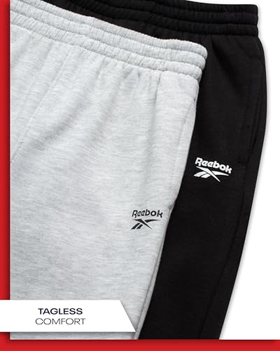 Reebok Boys Sweatpants - 2 Pack Performance Fleece Boys Joggers Athletic Pants with Elastic Waistband for Toddlers and Kids3