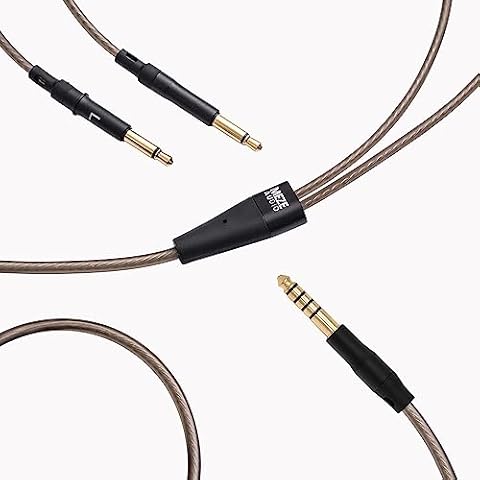 MEZE AUDIO | 4.4mm OFC Upgrade Balanced Cable for 99 Series | Silver-Plated OFC Copper | 4.4mm Male to Dual TS Mono 3.5mm Male Connector Plug | Cable Length 1.50m/4.9ft Cover