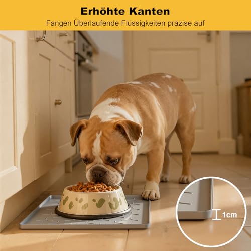 Pieviev Futtermatte Katzen & Hunde, wasserdichte Napfunterlage, 30 x 40cm – Ansicht 2