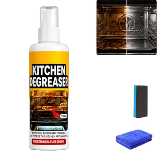 XSSM Apiastar Greasekiller Spray For Grill Fast-Acting BBQ Grill Cleaning Spray for Outdoor Multi-use Oven Air Fryer Home & Commercial Kitchen (1 PCS 120ML)