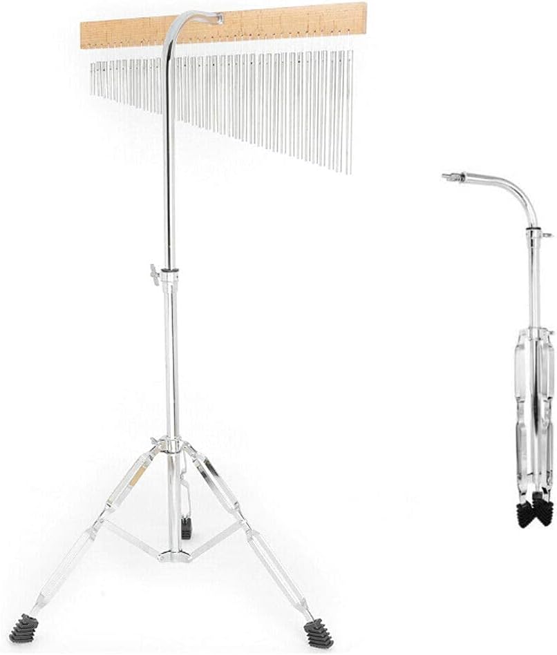 36-Tone Set of Bells Bar Silver Chimes, Musical Percussion Single-Row Wind Chime with Stand for Music Performances and Chorus Music Performances