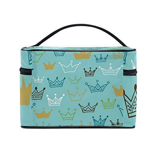 Makeup Train Cases Crowns Travel Cosmetic Bag Portable Artist Storage Bag Organizer For Womens #TOP3