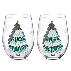 green stemless wine glasses