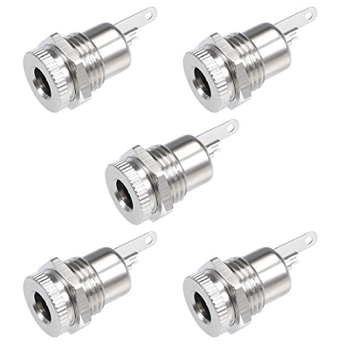uxcell 5Pcs Panel Mount DC Connector 5.5mm x 2.5mm miniatura 1