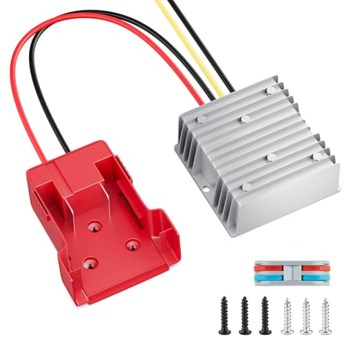 18V to 12V Step-Down Converter for Milwaukee M18 Battery Adapter DC 12V 20A 240W Buck Converter Regulator for Golf Carts RC Cars Trucks Lamps and DIY