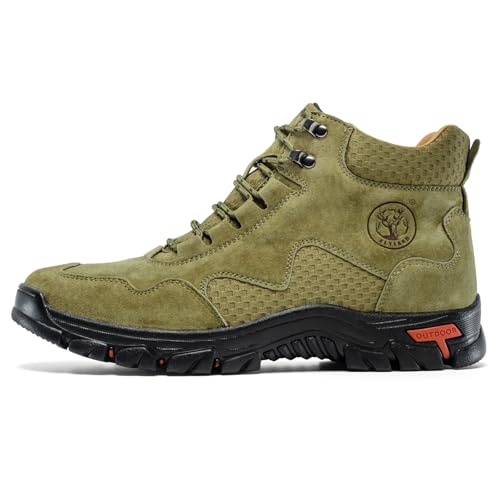 Image of FLYLAND Men's Chukka Boots Casual Leather Shoes Ankle Shoes Non Slip Breathable Comfortable Mid Top for Outdoor Driving Walking
