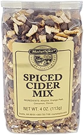Mulling Spice, Market Spice Spiced Cider Mix For Hot Apple Cider Or Hot Wine, Allspice, Orange Peel, Cinnamon And Cloves, 4 Oz. or 8 Oz. Package (Spiced Cider Mix, 4 Oz.)
