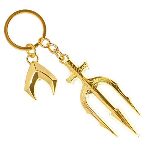 DC-Inspired Aquaman Golden Trident Key Chain Pendant (Bronze)