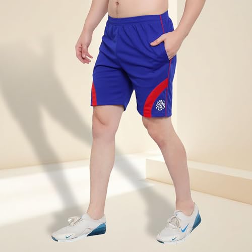 Image of Dia A Dia Men's Polycotton Running Sports Gym Shorts Pack of 4 Black Parrot Red Purple