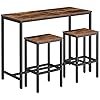 HOOBRO Bartafel set, Kitchen Pub tafel en 2 Bar Krukken, 3-Delige Ontbijt Eettafel set voor Keuken Woonkamer, Eetkamer…
