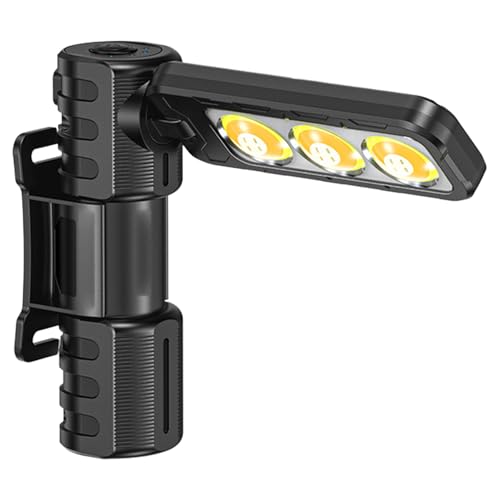 Nuytghr Portable Gym Lamp, Magnetic Foldable Light, 1.38x1.38x4.09 inches, Rotating Work Flashlight, Rechargeable LED Torch, Compact Utility Reading Lantern, for Adjustable Black Fishing Accessory