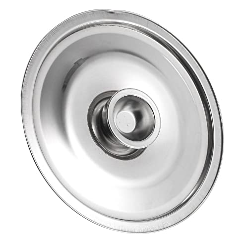 Coperchi universali per pentole, in acciaio inox, con manico rotondo, coperchio di ricambio per salse e pentole da cucina (14 cm)