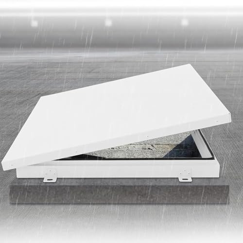 Roof Hatch Metal Rooftop Vent House Skylight Lid Portable Durable Rectangular Roof Access Door Weatherproofing Roof Maintenance Hatch Loft Exit Cover,A,50x50cm
