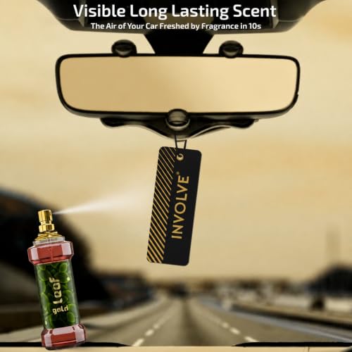 Image of Involve Rainforest Gold Leaf Car Air Perfume - Pack of 2 (30 ml Each) | Premium Fine Fragrance Spray Air Freshener | Long-Lasting Car Perfume & Freshener | Car Interior Accessories