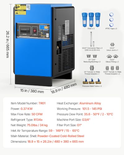 VEVOR 50 CFM Refrigerated Air Dryer