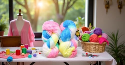 M.G ENTERPRISE Glow Knitting Yarn Wool, Blue Lily 200 GMS Woolen Crochet Yarn Thread. Best Used with Knitting Needles, Crochet Needles-NO Art-CJA