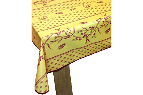 Nappe Provençale Anti-Tâches 150 x 300 cm - Cigale Olive Jaune Rouge