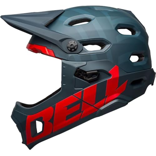 Bell Super DH MIPS Adult Mountain Bike Helmet - Prime Matte Blue/Crimson - Large (58-62 cm)